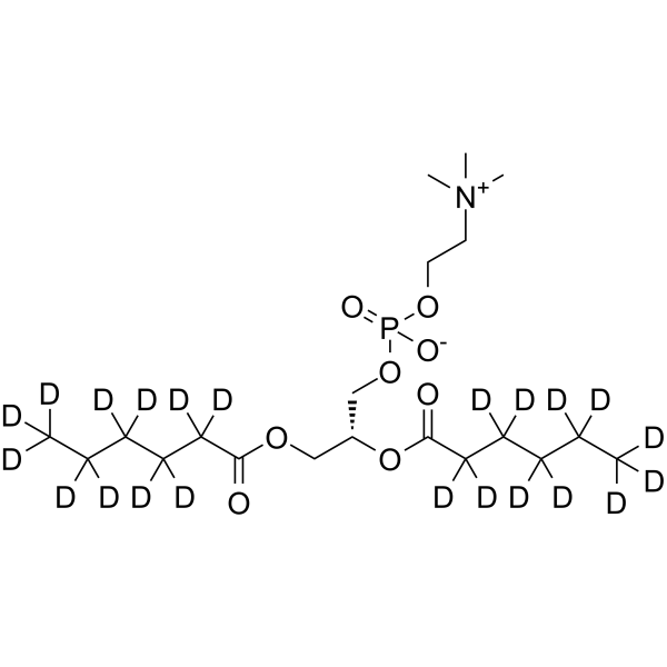 1,2-二己酰基-d22-sn-甘油-3-磷酸胆碱结构式