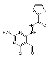 furan-2-carboxylic acid N-(2-amino-6-chloro-5-formylpyrimidin-4-yl)-hydrazide Structure