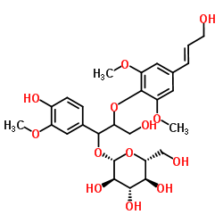 赤式-愈创木基 β-芥子醇基醚 7-O-葡萄糖苷结构式