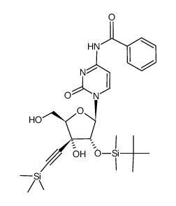 N4-benzoyl-2'-O-(tert-butyldimethylsilyl)-3'-C-(trimethylsilylethynyl)cytidine Structure