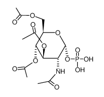 2-acetylamino-2-deoxy-α-D-glucopyranose, 3,4,6-triacetate1-(dihydrogen phosphate) Structure