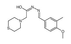 N-[(E)-(4-methoxy-3-methylphenyl)methylideneamino]-2-thiomorpholin-4-ylacetamide Structure