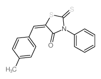 5-[(4-methylphenyl)methylidene]-3-phenyl-2-sulfanylidene-thiazolidin-4-one结构式