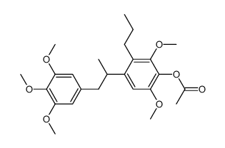 Acetic acid 2,6-dimethoxy-4-[1-methyl-2-(3,4,5-trimethoxy-phenyl)-ethyl]-3-propyl-phenyl ester结构式