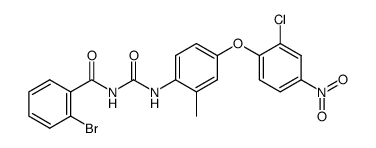 2-Chlor-4-nitro-3'methyl-4'-(N-(N'-(o-brombenzoyl))-ureido)-diphenylether结构式