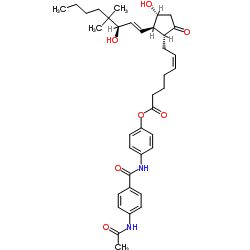 16,16-dimethyl Prostaglandin E2 p-(p-acetamidobenzamido) phenyl ester Structure