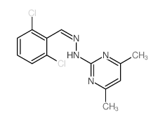 N-[(2,6-dichlorophenyl)methylideneamino]-4,6-dimethyl-pyrimidin-2-amine Structure