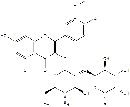 isorhamnetin-3-O-rhamnosyl(1-2)glucoside Structure