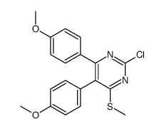 2-chloro-4,5-bis(4-methoxyphenyl)-6-methylsulfanylpyrimidine Structure