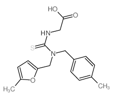 [({(4-Methylbenzyl)[(5-methyl-2-furyl)methyl]-amino}carbonothioyl)amino]acetic acid Structure