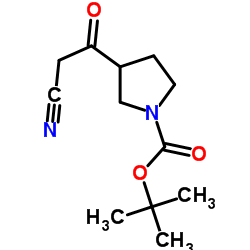 2-Methyl-2-propanyl 3-(cyanoacetyl)-1-pyrrolidinecarboxylate Structure