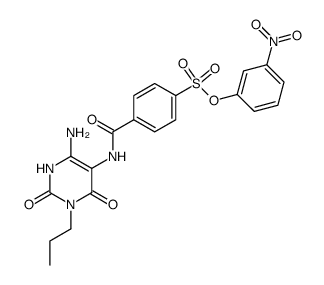 Benzenesulfonic acid,4-[[(4-amino-1,2,3,6-tetrahydro-2,6-dioxo-1-propyl-5-pyrimidinyl)amino]carbonyl]-,3-nitrophenyl ester结构式