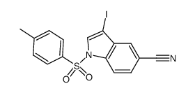 3-碘-1-甲苯磺酰-1H-吲哚-5-甲腈结构式