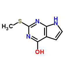 2-甲硫基-4-羟基-7H-吡咯[2,3-D]嘧啶结构式