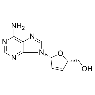 ((2S,5R)-5-(6-氨基-9H-嘌呤-9-基)-2,5-二氢呋喃-2-基)甲醇结构式