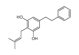 2-(3-methylbut-2-enyl)-5-(2-phenylethyl)benzene-1,3-diol结构式