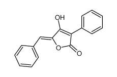 (Z)-5-benzylidene-4-hydroxy-3-phenylfuran-2(5H)-one结构式