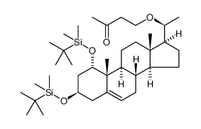 2-Butanone, 4-[[(1α,3β,20S)-1,3-bis[[(1,1-dimethylethyl)dimethylsilyl]oxy]pregn-5-en-20-yl]oxy]结构式
