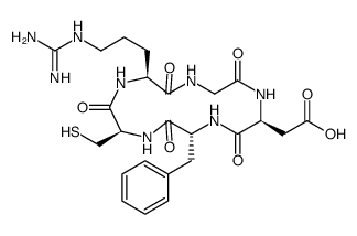 Cyclo(-Arg-Gly-Asp-D-Phe-Cys) acetate salt结构式
