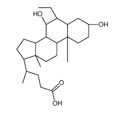 (3alpha,5beta,6alpha,7beta)-6-乙基-3,7-二羟基胆烷-24-酸结构式