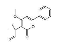 4-methoxy-3-(2-methylbut-3-en-2-yl)-6-phenylpyran-2-one结构式