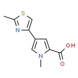1-甲基-4-(2-甲基-1,3-噻唑-4-基)-1H-吡咯-2-羧酸结构式