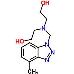 2,2'-[[(Methyl-1H-benzotriazol-1-yl)methyl]imino]bis-ethanol structure