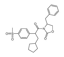 4-benzyl-3-[3-cyclopentyl-2-(4-methylsulfonylphenyl)propanoyl]-1,3-oxazolidin-2-one Structure