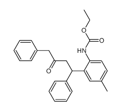 [4-Methyl-2-(3-oxo-1,4-diphenyl-butyl)-phenyl]-carbamic acid ethyl ester Structure