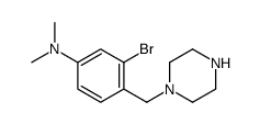 3-bromo-N,N-dimethyl-4-(piperazin-1-ylmethyl)aniline Structure