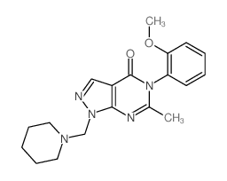 4-(2-methoxyphenyl)-3-methyl-9-(1-piperidylmethyl)-2,4,8,9-tetrazabicyclo[4.3.0]nona-2,7,10-trien-5-one Structure