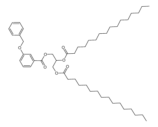 3-benzyloxy-benzoic acid 2,3-bis-hexadecanoyloxy-propyl ester结构式