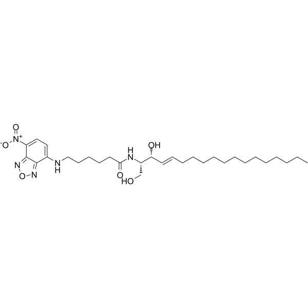 N-[6-[(7-硝基-2-1,3-苯并恶二唑-4-基)氨基]己酰基] -D-赤型-鞘氨醇结构式