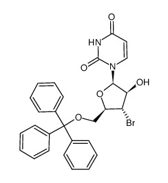 1-(3-bromo-3-deoxy-5-O-trityl-β-D-arabinofuranosyl)uracil Structure