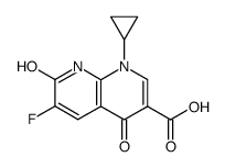 1-cyclopropyl-6-fluoro-1,4-dihydro-7-hydroxy-4-oxo-1,8 -naphthyridine-3-carboxylic acid structure
