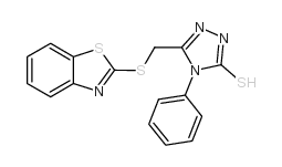 5-(苯并噻唑-2-硫烷基甲基)-4-苯基-4H-[1,2,4]噻唑-3-硫醇结构式