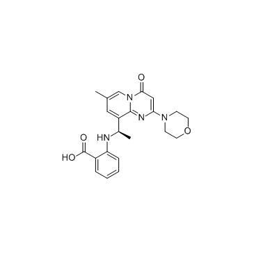 2-[[(1R)-1-[7-甲基-2-(4-吗啉)-4-氧代-4H-吡啶并[1,2-A]嘧啶-9-基]乙基]氨基]苯甲酸结构式