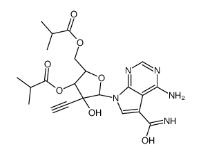 [(2R,3R,4R,5R)-5-(4-amino-5-carbamoylpyrrolo[2,3-d]pyrimidin-7-yl)-4-ethynyl-4-hydroxy-3-(2-methylpropanoyloxy)oxolan-2-yl]methyl 2-methylpropanoate Structure
