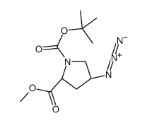(2S-trans)-4-Azido-1,2-pyrrolidinedicarboxylic Acid 1-(1,1-Dimethylethyl) 2-Methyl Ester结构式