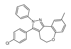 3-(4-chlorophenyl)-9-methyl-2-phenyl-4,5-dihydro-[1]benzoxepino[5,4-c]pyrazole Structure