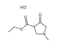 1-methyl-4-oxo-pyrrolidine-3-carboxylic acid ethyl ester, hydrochloride Structure