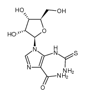 1-(β-D-ribofuranosyl)-5-(thiocarbamoyl)amino-1H-imidazole-4-carboxamide结构式
