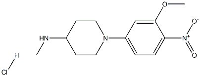 1-(3-甲氧基-4-硝基-苯基)-哌啶-4-基]-甲基-胺盐酸盐结构式