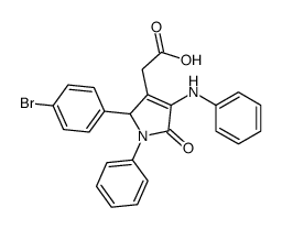 2-[4-anilino-2-(4-bromophenyl)-5-oxo-1-phenyl-2H-pyrrol-3-yl]acetic acid结构式