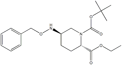 (2S,5R)-1-叔丁基 2-乙基 5-((苄氧基)氨基)哌啶-1,2-二羧酸酯结构式