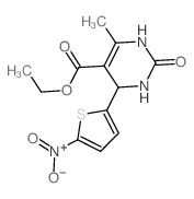 5-Pyrimidinecarboxylic acid,1,2,3,4-tetrahydro-6-methyl-4-(5-nitro-2-thienyl)-2-oxo-, ethyl ester Structure