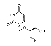 β-2',3'-dideoxy-3'-fluoro-L-uridine Structure