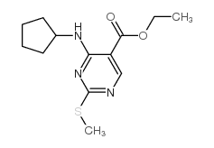 4-(环戊基氨基)-2-(甲硫基)嘧啶-5-甲酸乙酯结构式