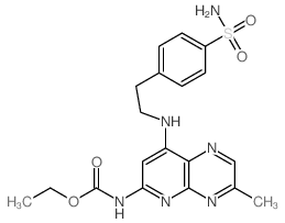 Carbamic acid,[8-[[2-[4-(aminosulfonyl)phenyl]ethyl]amino]-3-methylpyrido[2,3-b]pyrazin-6-yl]-,ethyl ester (9CI)结构式