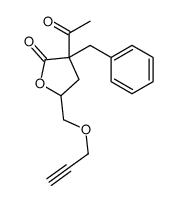 3-Acetyl-3-benzyl-4,5-dihydro-5-(2-propynyloxymethyl)-2(3H)-furanone结构式